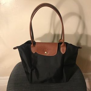 Longchamp SMALL Black Nylon Tote